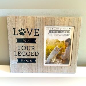 Wooden Pet Photo Frame with Black Text